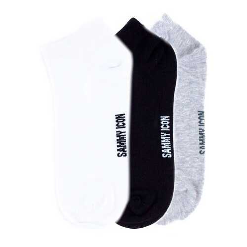 Комплект однотонных носков Sammy Icon Ankle Solid - 3 Pair Set - White/Black/Grey в Дефиле