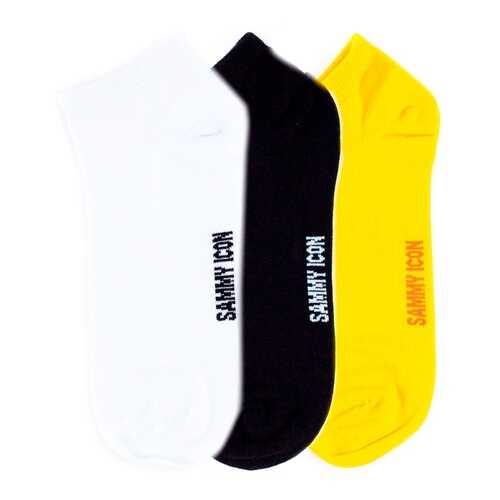 Комплект однотонных носков Sammy Icon Ankle Solid - 3 Pair Set - Yellow/White/Black в Дефиле