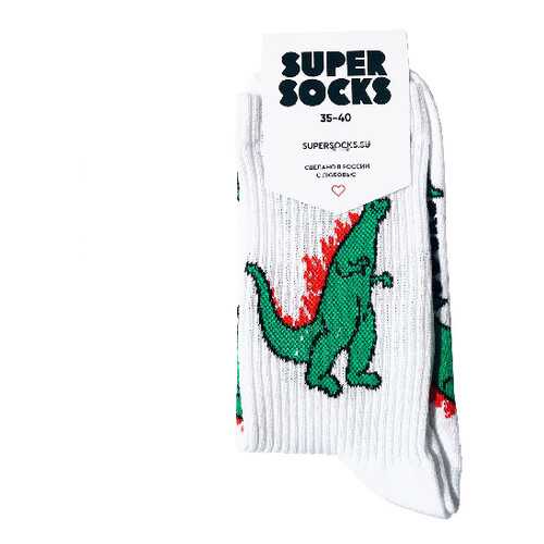 Носки унисекс Super Socks Godzilla белые 40-46 в Дефиле